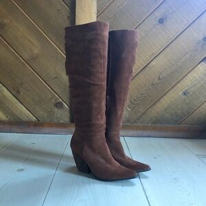 Tall Brown Suede Boots by Charles David Nexus, Size 6.5